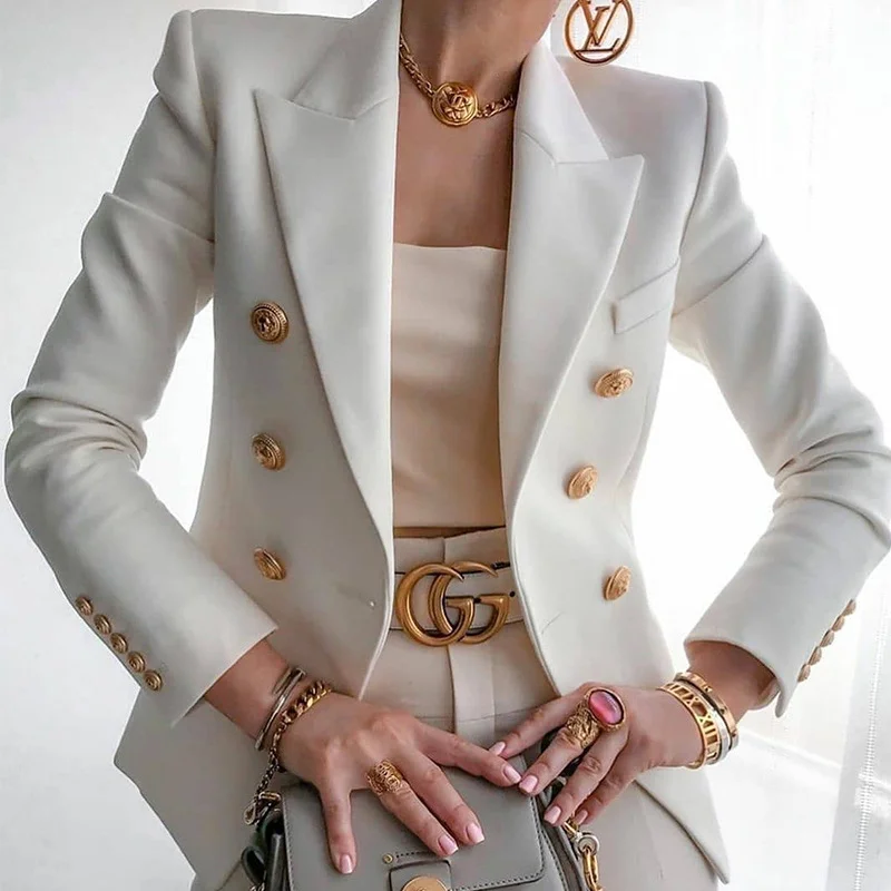 Toloer Toloer Spot 2024 Women's Wear Slim Solid Color Fashion Casual Suit Short Coat Women-Outfit Ideas