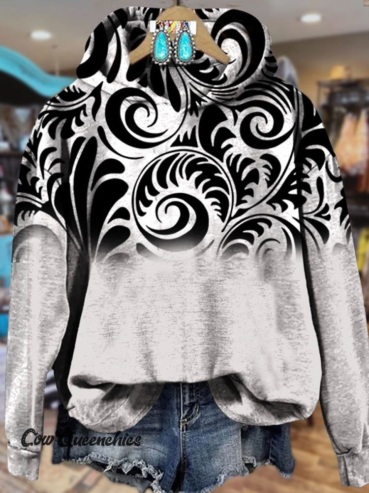 Vintage Floral Print Casual Sweatshirt Multicolor / S