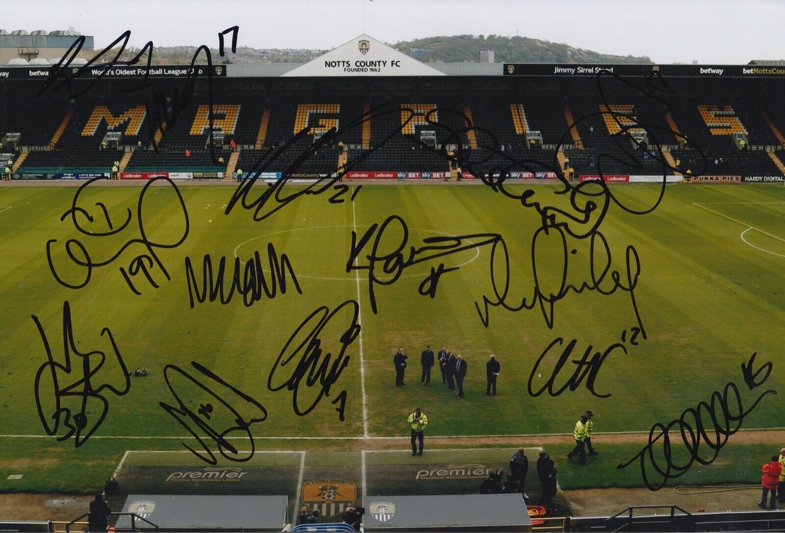 Notts County FC Squad Signed Team Photo Poster painting - 13 Autographs - 18/19.