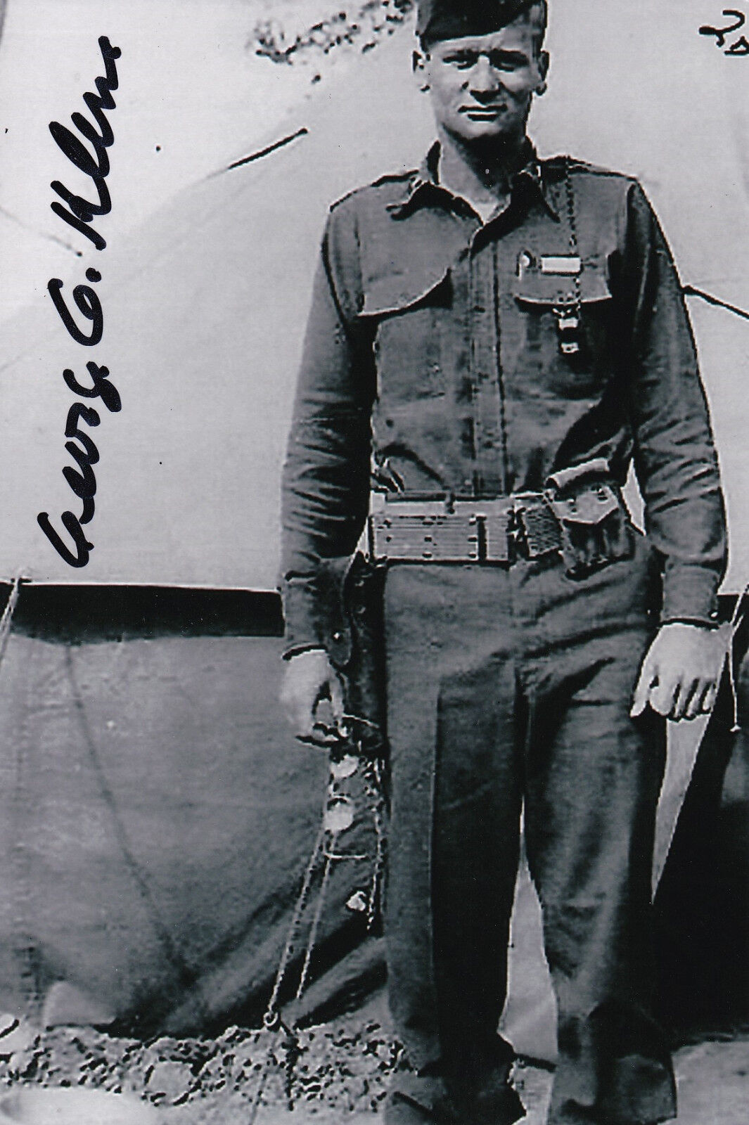 Lt. George Klein 4x6 Signed Photo Poster painting WW2 D-Day 46th Field Artillery France Europe