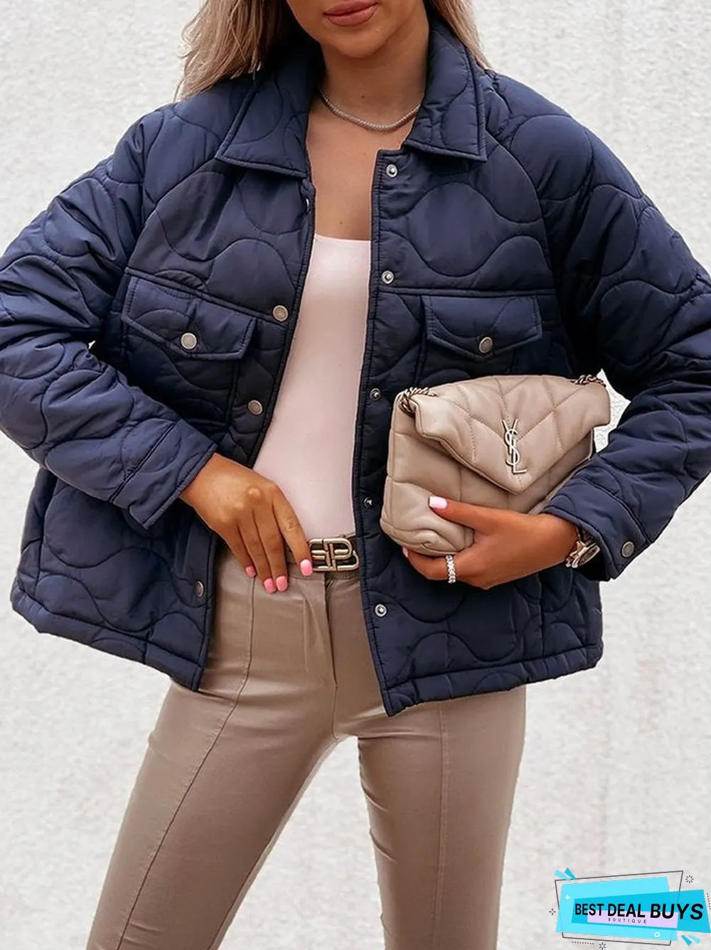 Casual Loosen Plain Outerwear