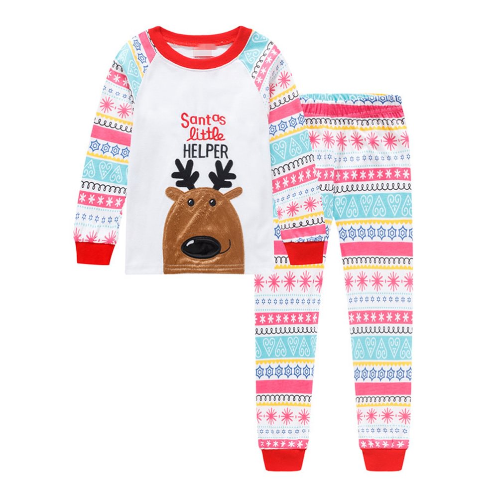 Kids Pajamas for Christmas Holiday Set Reindeer Two Pieces Boys Girls Pjs Long Sleeve-Pajamasbuy