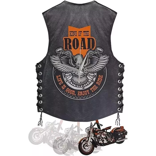 Motorcycle Vest Hanging Clock