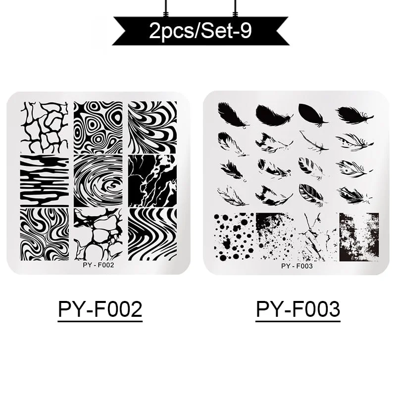 PICT YOU Stamping Plates Kits Striped Line Flowers Stamp Plate Tropical Geometry Lace Halloween Pumpkin Nail  Image Plate-Nail Inspo