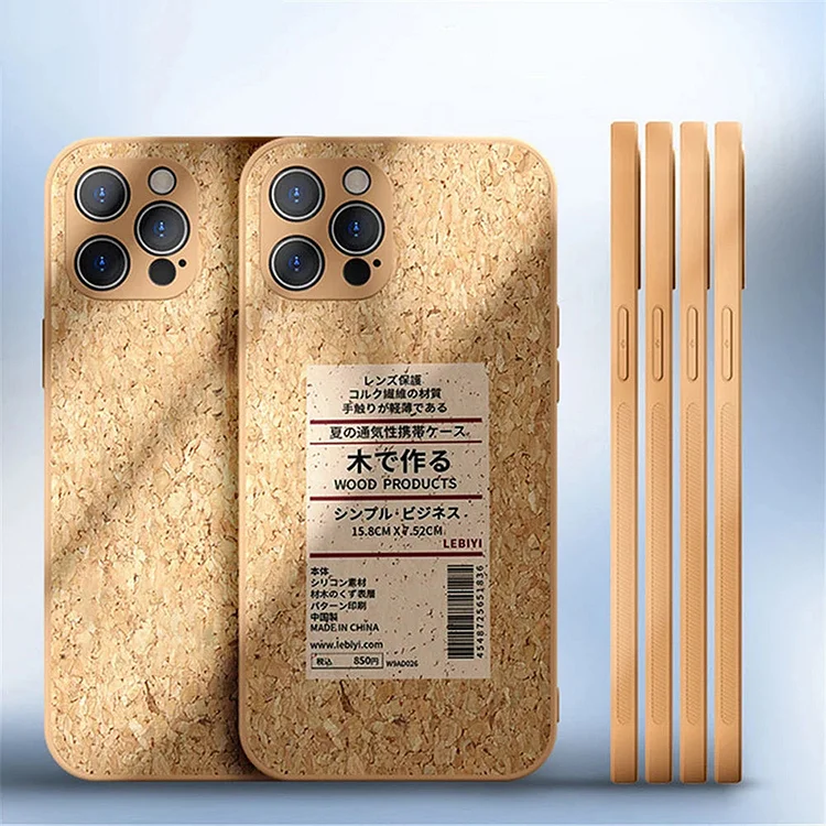 Cork Wood Breathable Case For iPhone