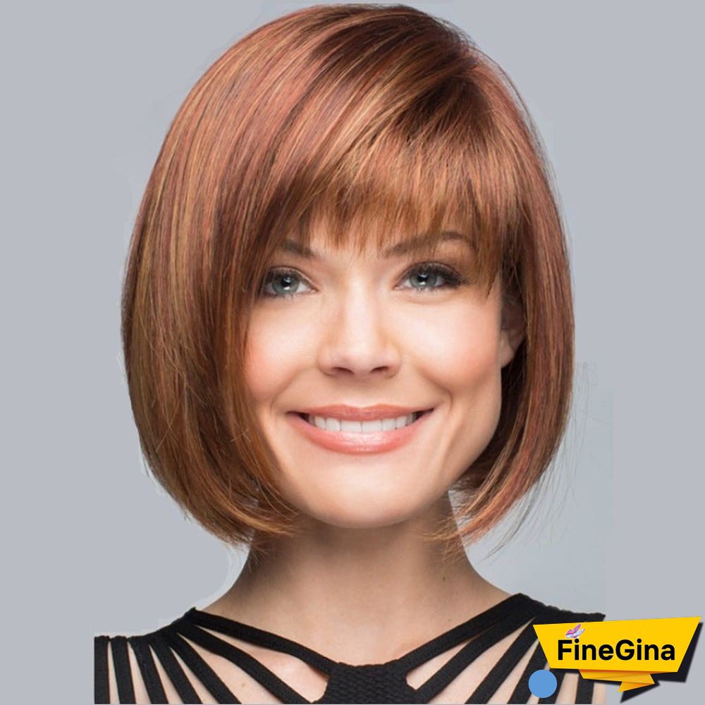 Women's Wigs with Short Straight Hair Bobo Headgear