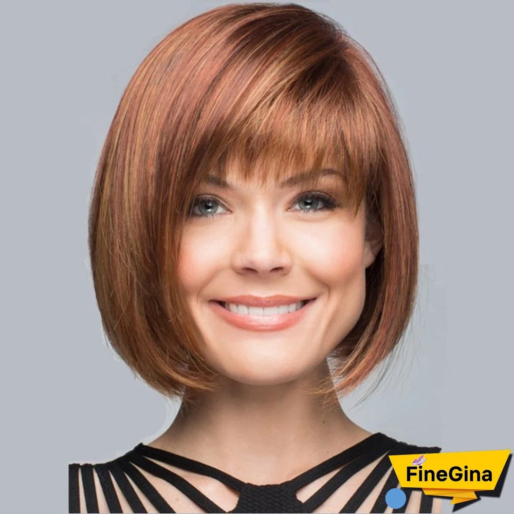 Women's Wigs with Short Straight Hair Bobo Headgear