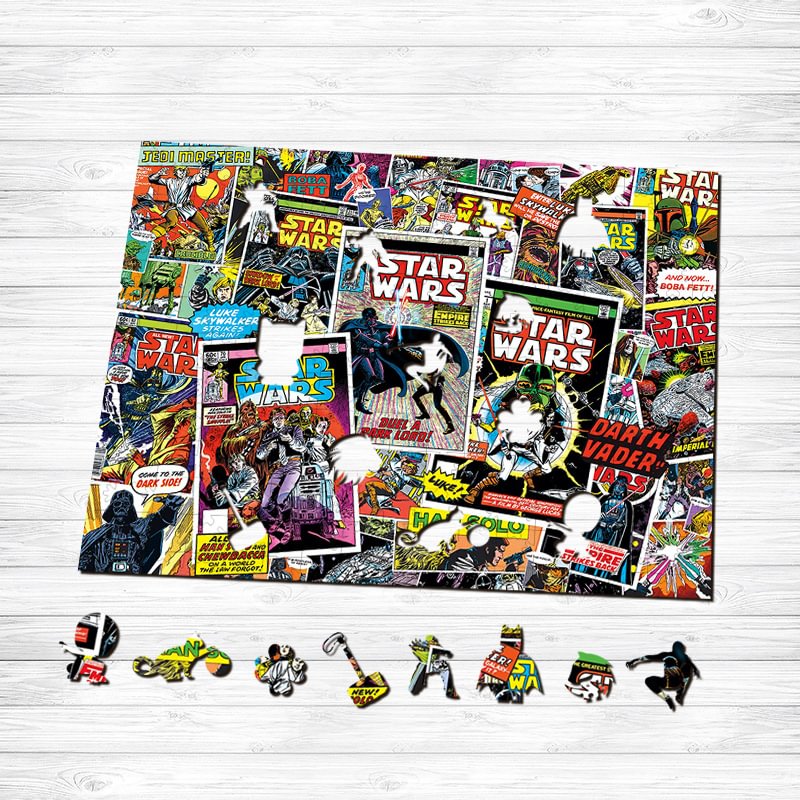 Jeffpuzzle™-JEFFPUZZLE™ Star Wars Comic Books Wooden Puzzle