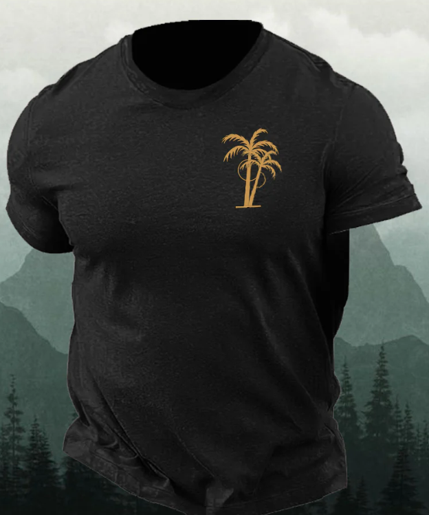 Men's Gold Palm Short-Sleeved Shirt