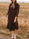 Docenin™Western Gorgeous Velvet Vintage Dress