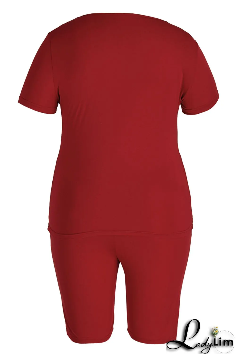 Black Fashion Casual Solid Basic O Neck Plus Size Two Pieces