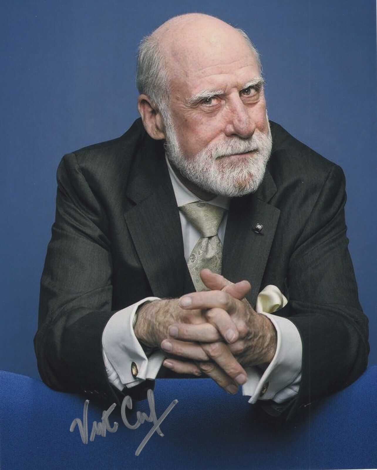 VINT CERF SIGNED AUTOGRAPH 8X10 Photo Poster painting INVENTOR CREATOR OF THE INTERNET GOOGLE 3