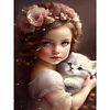 Diamond Painting-DIY Full Round Drill Big Eye Cute Girl