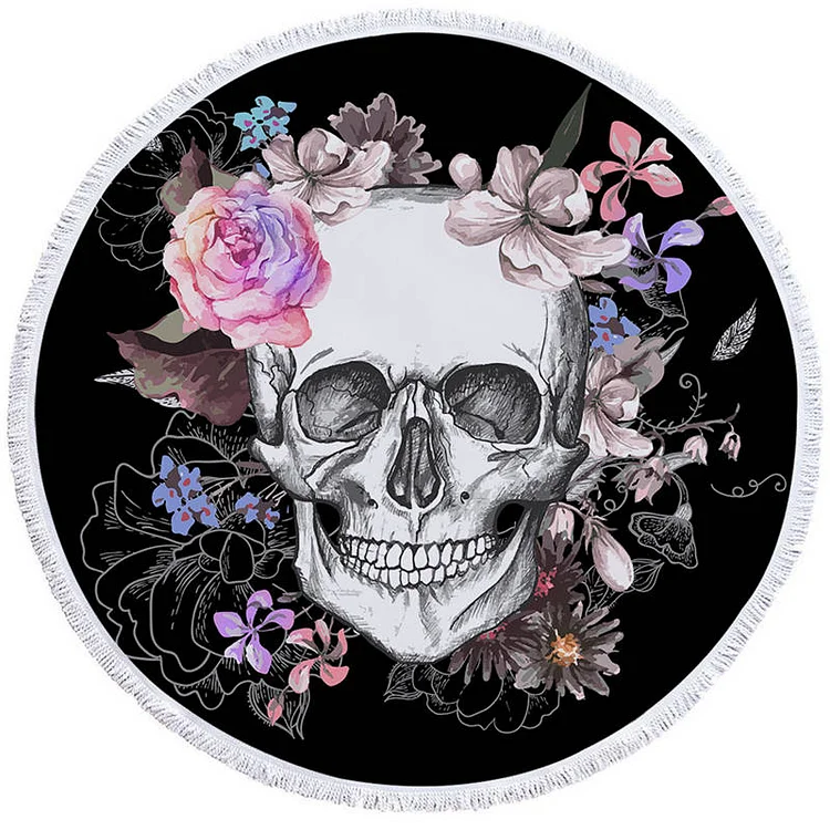Sugar Skull - Circle Tapestry - 1.5M