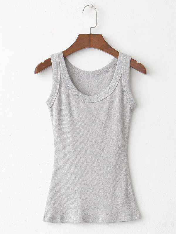 5 Colors Simple Solid Color Sleeveless Vest Top