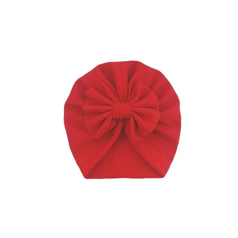 2020 Baby Stuff Accessories Baby Girl Hat With Bow Knot Infant Beanie Solid Big Bowknot Cap For Girls Kid Hats