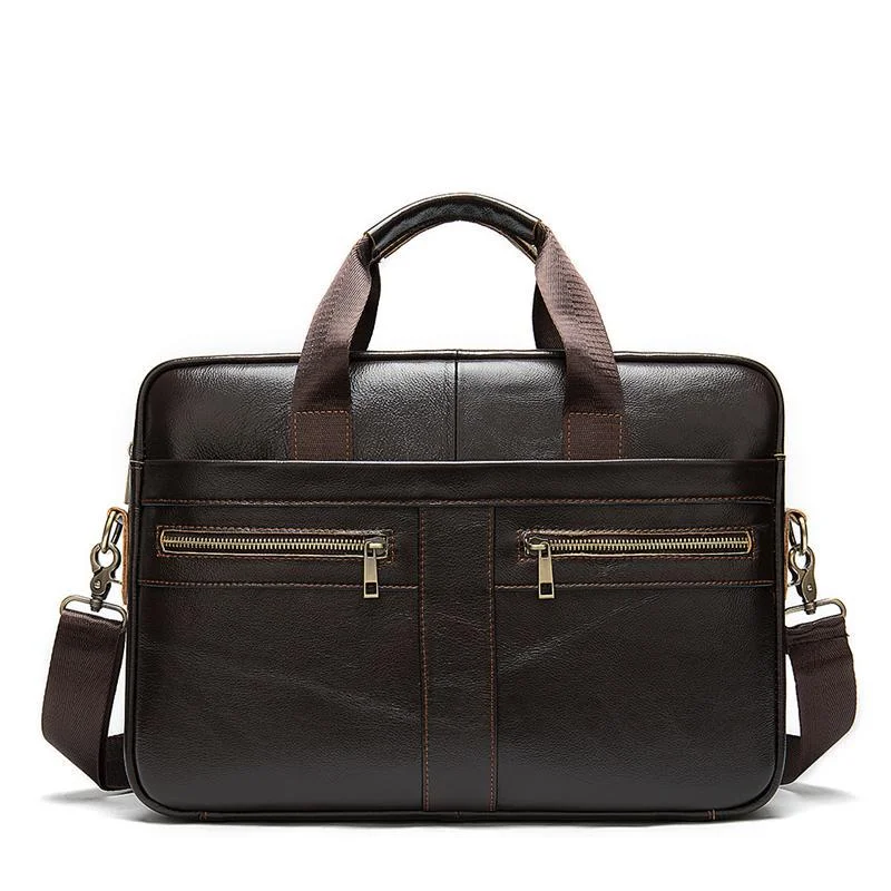 Mens Business Briefcase Vintage Leather Shoulder Bag