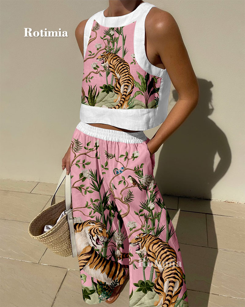 Fun Pink Print Two-Piece Set