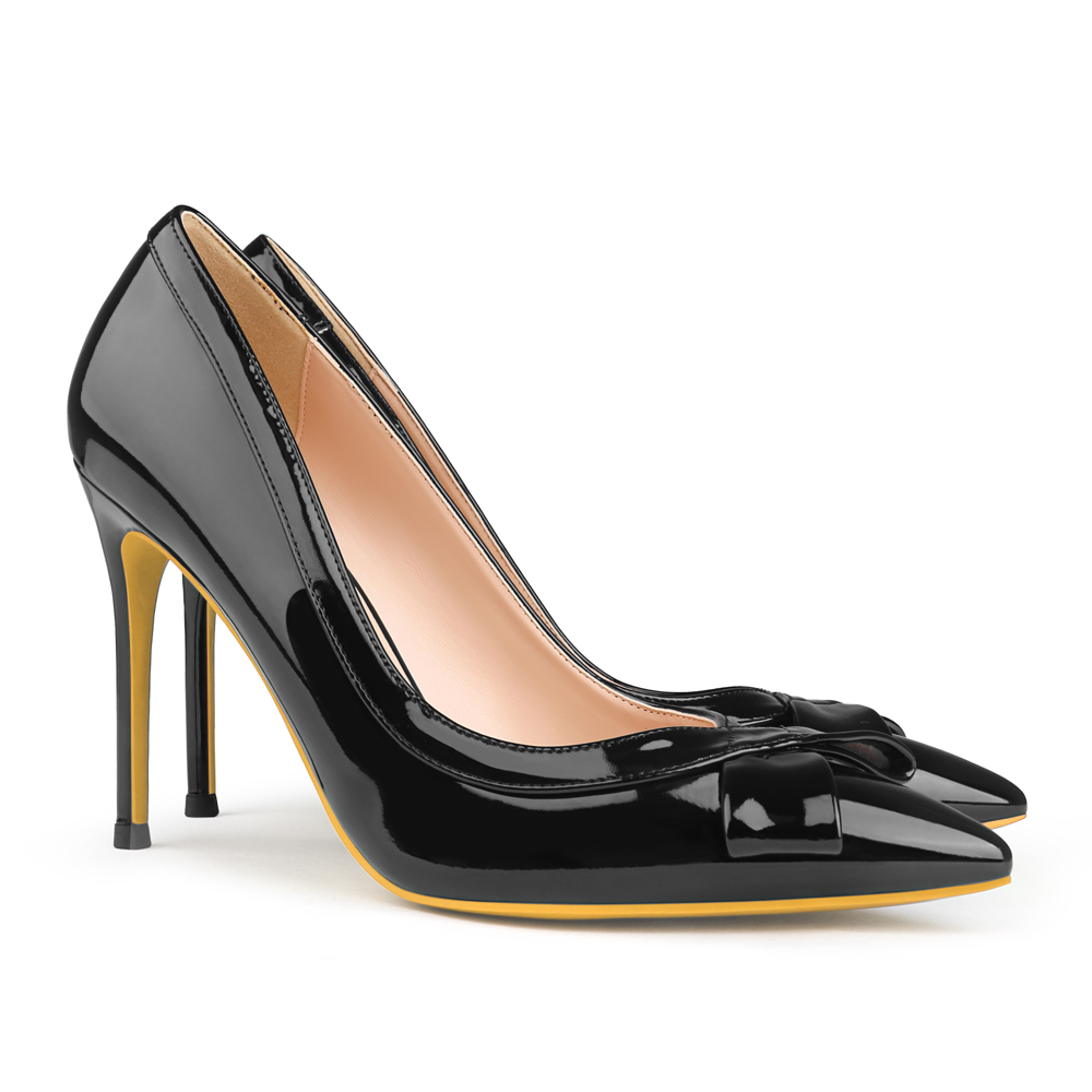 100mm Bow Fashion High Heels Sexy Prom Mixed Color  Stiletto Heels-vocosishoes