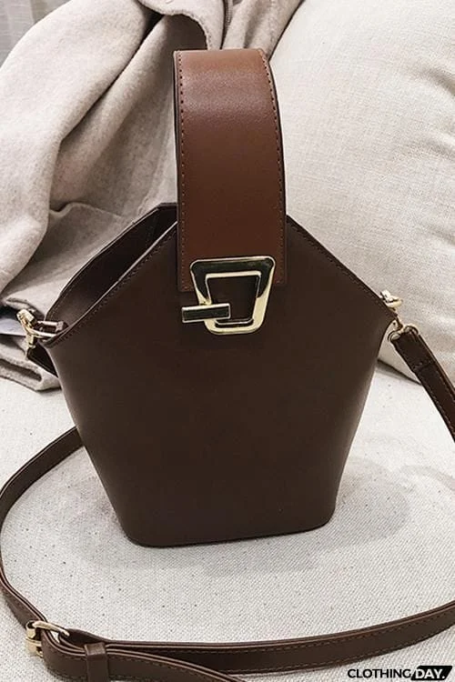 Solid Bucket Shoulder Bag