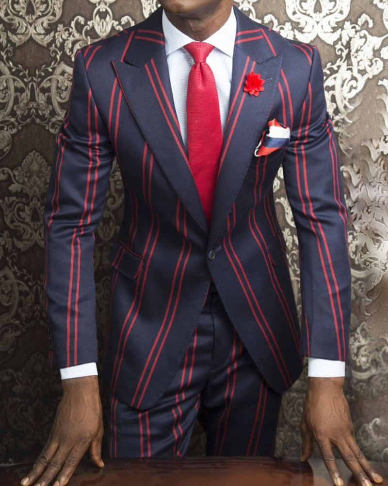 Men's Casual Red Stripes Elegant Blazer