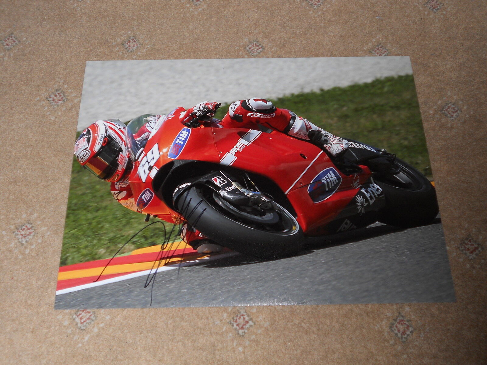 Nicky Hayden Hand Signed Ducati Motogp Photo Poster painting Large