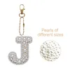 DIY 26 A-Z Letter Pearl Painting Keychain Charm Kits, Custom Alphabet Initial DIY Name Bag Key Ring Gift