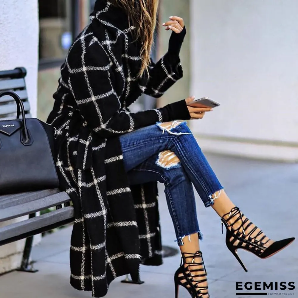 Fall/Winter Houndstooth Casual Coat | EGEMISS