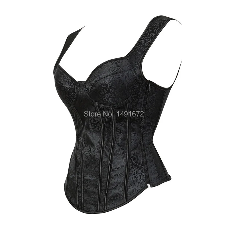 Billionm Corset Body Shaper Waist Trainer Bustiers Corsets Jacquard Lingerie Plus Size Shoulder Straps Corselet Gothic Clothing Corsage