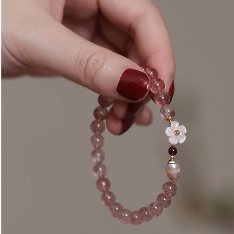 Strawberry Quartz Peach Blossom Love Bracelet