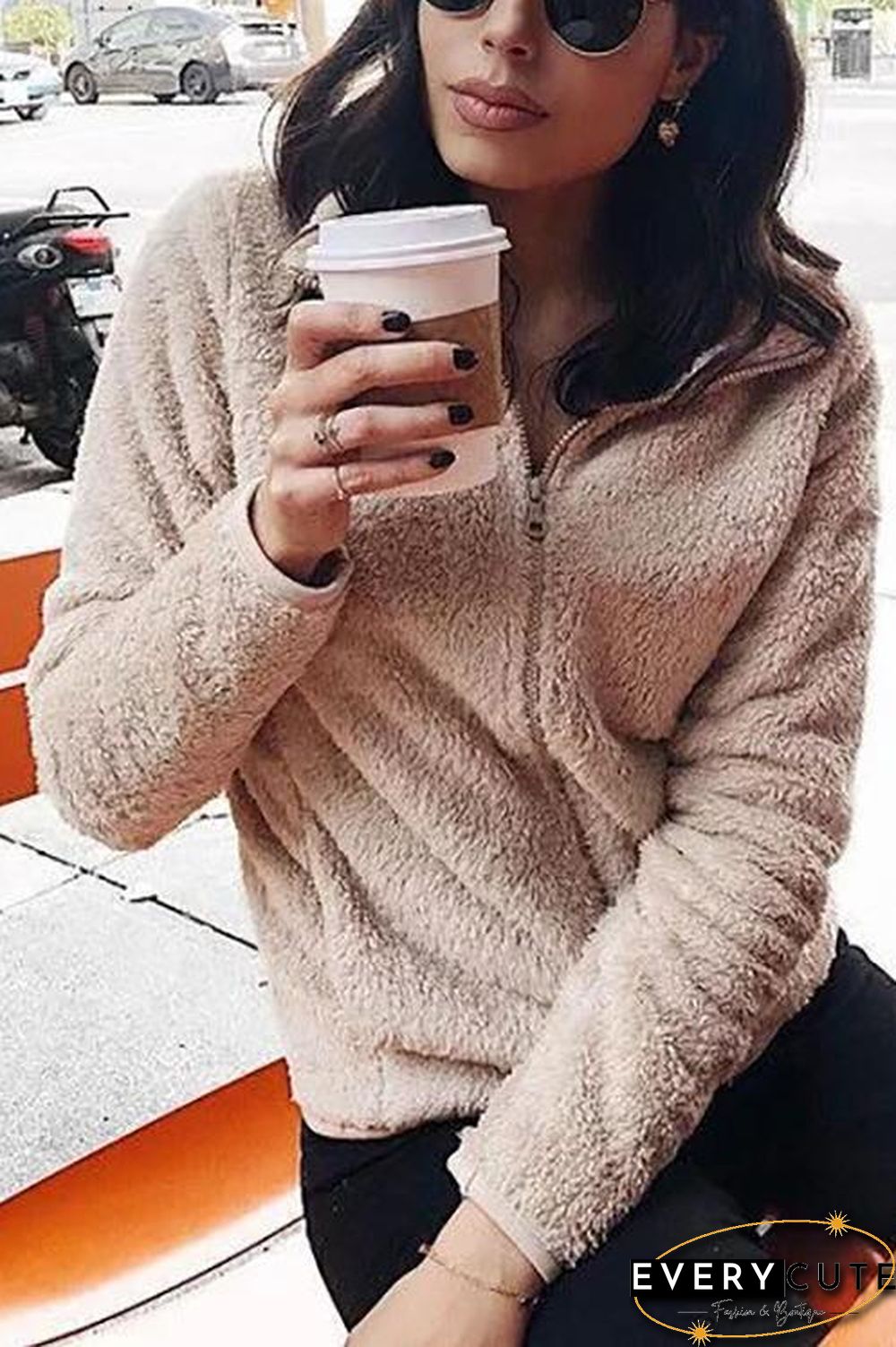 Classical Fluffy  Fleece Zipper Jackets