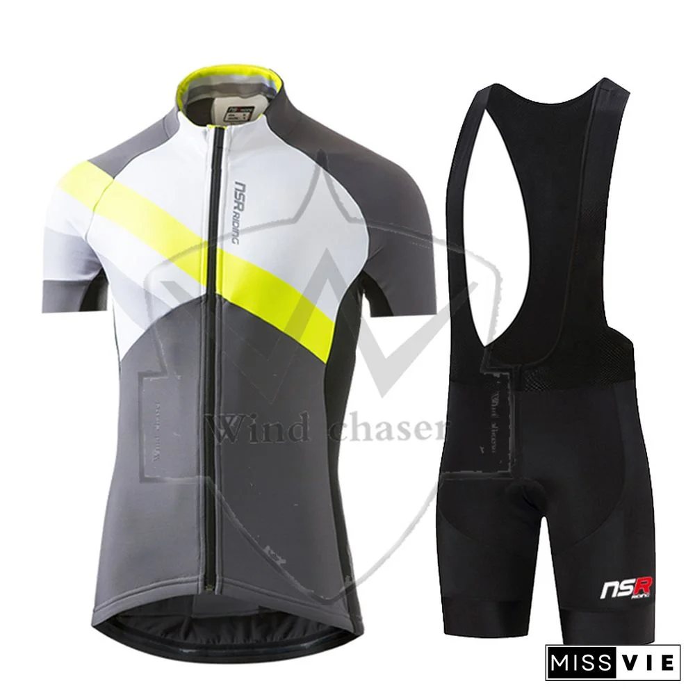 New Nsr Summer Short Sleeve Cycling Jersey Set Breathable Racing Sport Bicycle Jersey Cycling Clothing 여름 자전거 의류