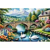 (US Local)Swan Hut-11CT Stamped Cross Stitch Kit(60x40cm)