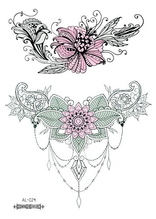 38 Kinds Adult Chest Back Tattoo Rose Flowers Mandala Totem Waterproof Temporary Body Art Sticker Disposable tatouage temporaire