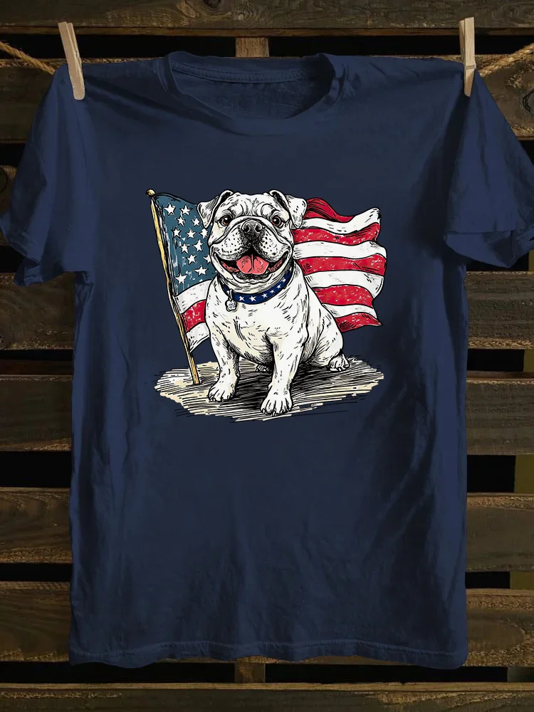 Bulldog 4th Of July T-shirt
