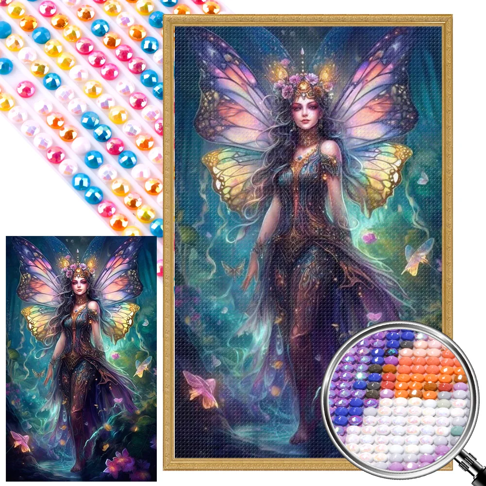 Partial AB Diamond Painting - Full Round Drill - Butterfly Fairy(Canvas|45*70cm)