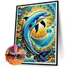 Delfin - speziell geformte Diamantmalerei - 30 * 40cm