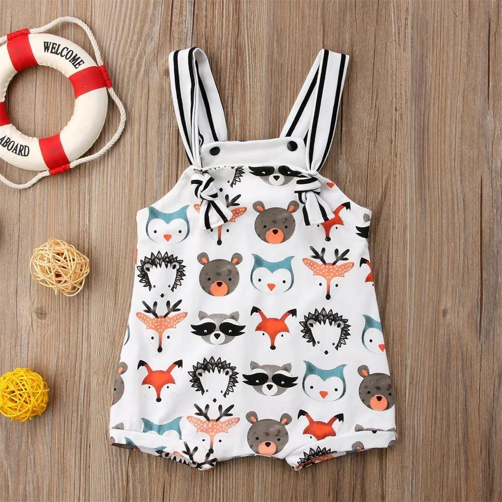 2018 Brand New Summer Toddler Infant Newborn Baby Girls Boys Romper 0-24M Sleeveless Cartoon Animal Jumpsuits Sunsuit Playsuit