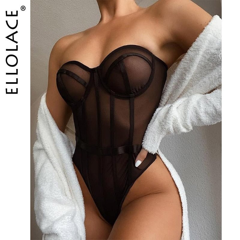 Ellolace Bodysuit Women Lace Strapless Bodies For Women Female Bodys Overalls For Women Slim Bodycon Body Suit Dropshipping