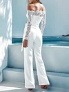 Crochet Long Sleeves+Wide Leg Two-Piece Suit
