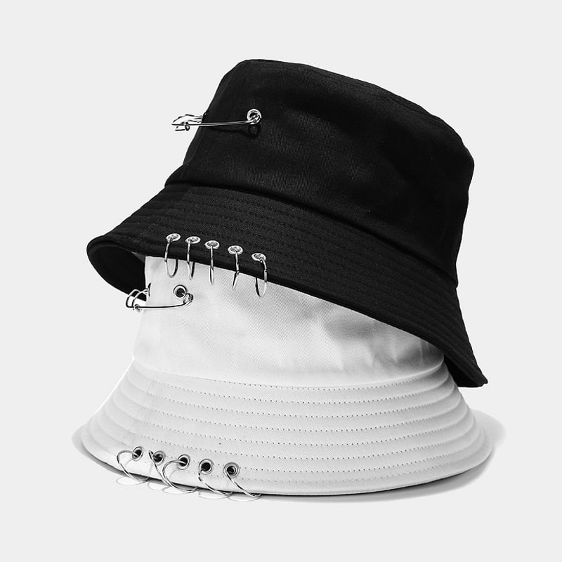 Simple Fashion Five-ring Pin Fisherman Hat、、URBENIE