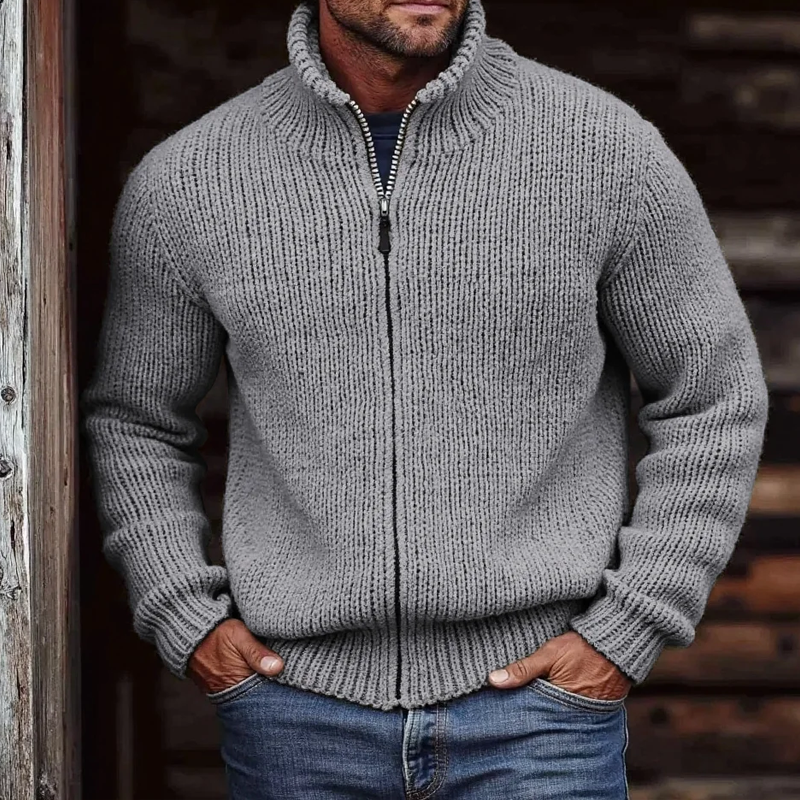 Men's Vintage Solid Color Turtleneck Sweater