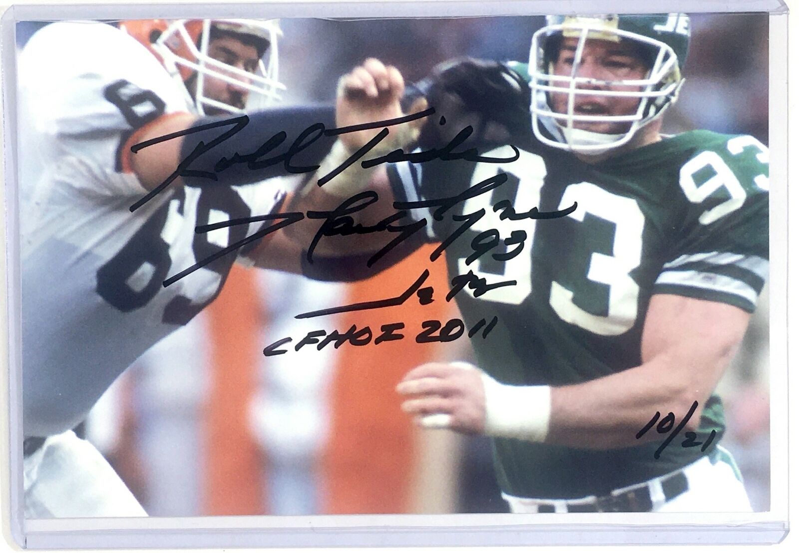 Marty Lyons Mullins Signed 4x6 Photo Poster painting New York Jets Alabama Roll Tide Auto