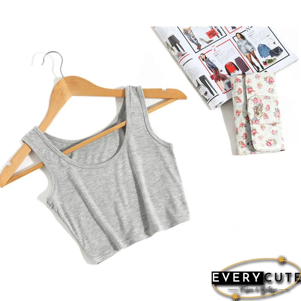 Summer Slim Render Short Top Sexy Women Sleeveless Crop Tops Tank Solid Blackwhite Vest
