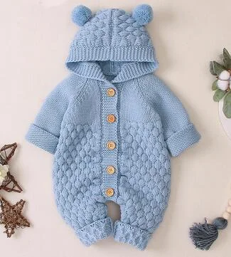 Baby Girl Romper Knitted Newborn Baby Clothes Romper With Hat Infant Toddler Jumpsuit For Kids Cotton Toddler Boys Jumpsuit