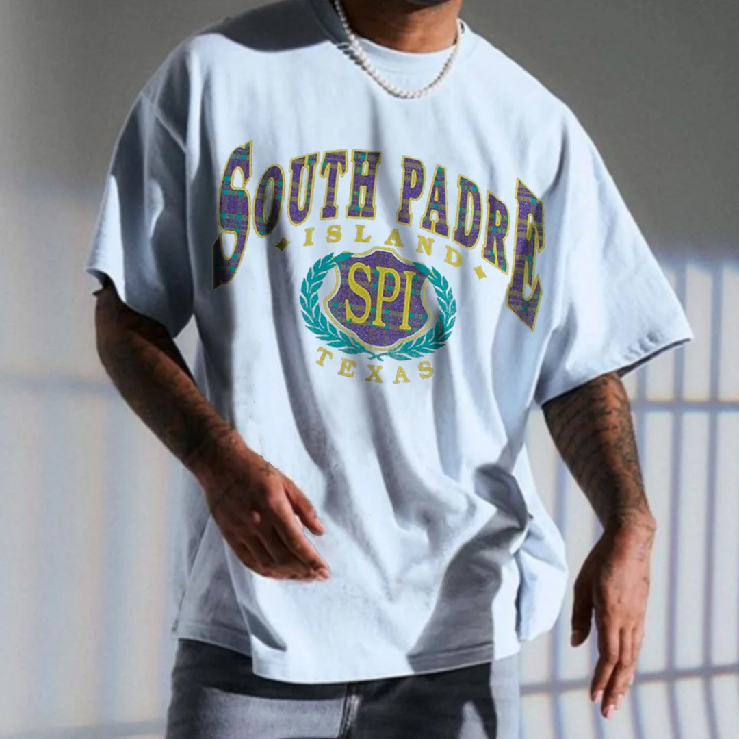 Retro Oversized SOUTH PADRE Men's T-shirt