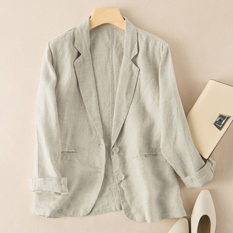 Casual thin cotton linen jacket