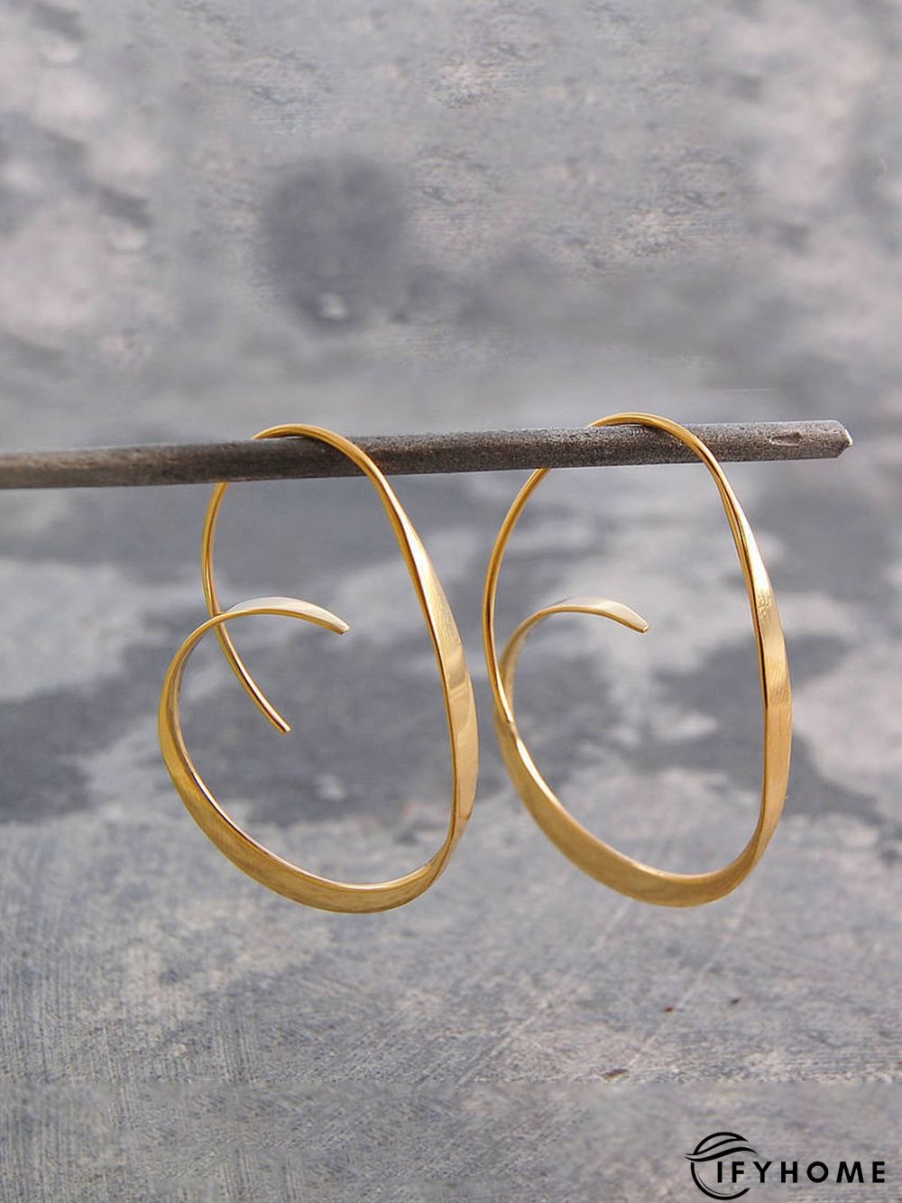 Fashion Golden Silver Spiral Exaggerated Circle Earrings | IFYHOME