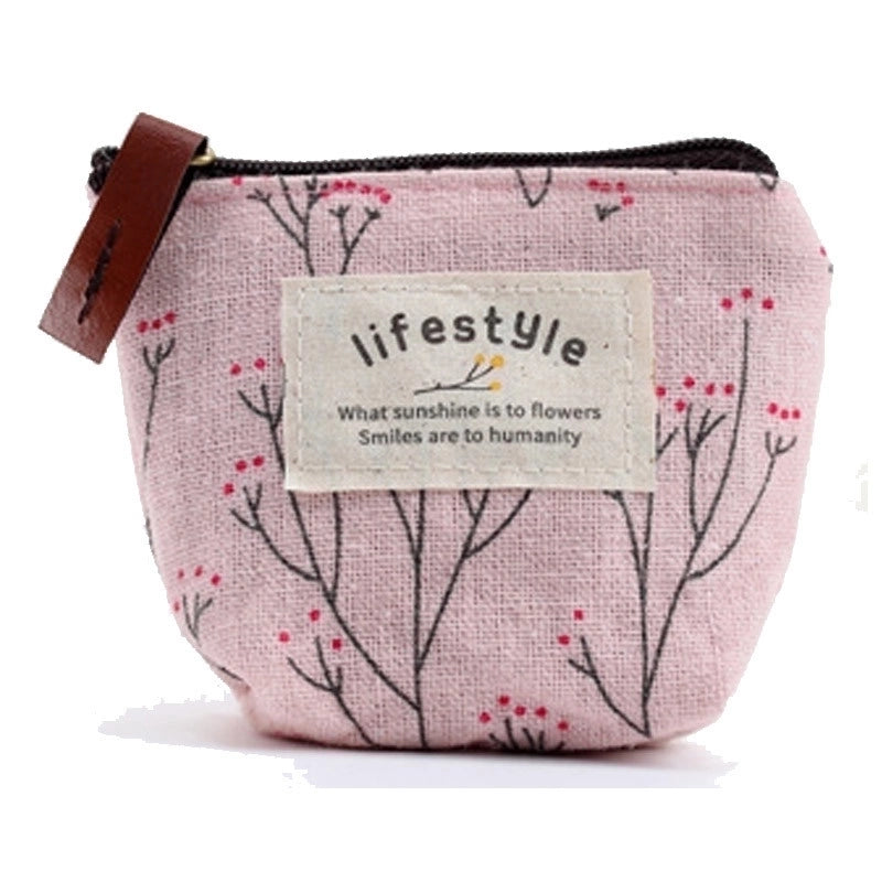 Women’s Flower Canvas Zipper Coin Purses
