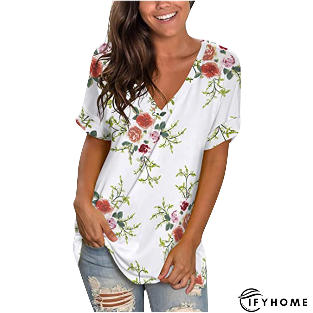 V Neck Cotton Casual T-shirt | IFYHOME